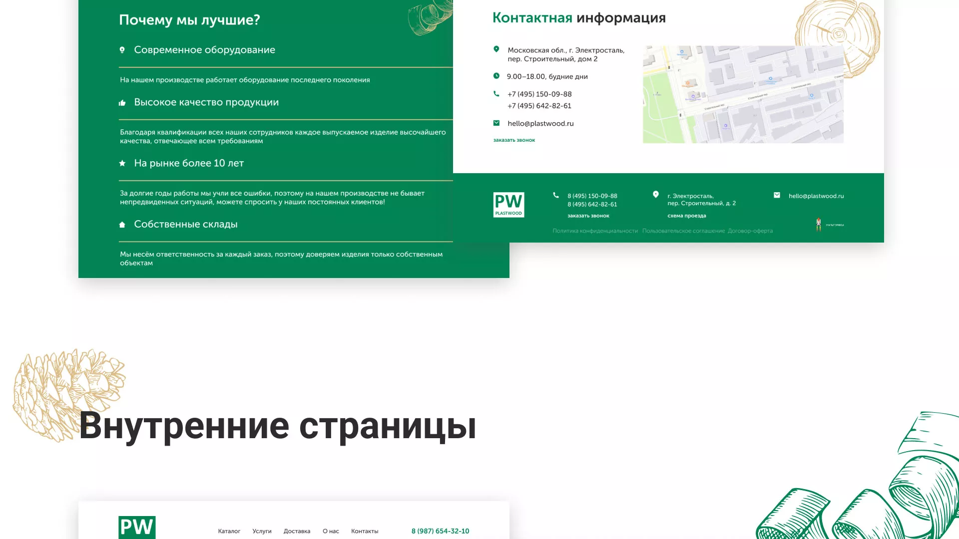 Разработка айдентики и сайта компании «Plastwood» в Конаково